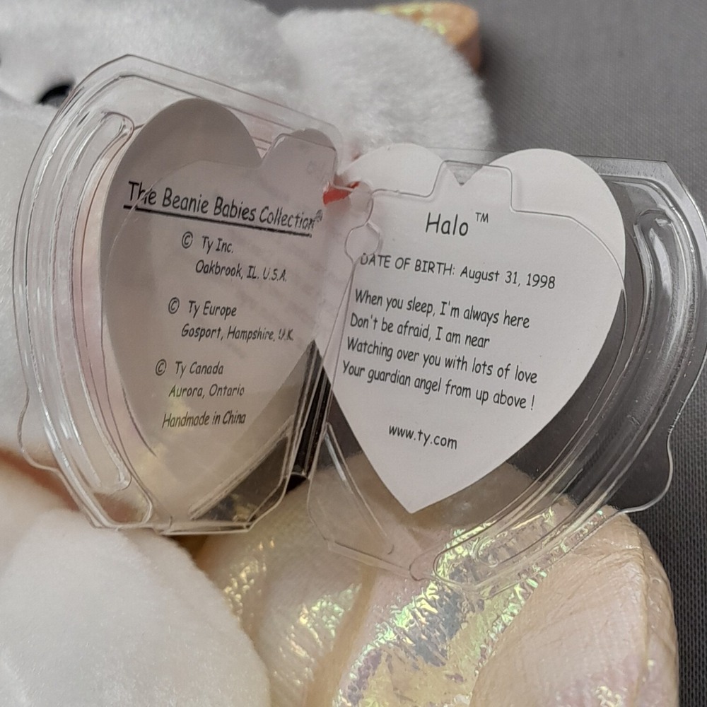 Ty Beanie Baby Halo Angel Bear 8.5" Plush MWMT Stuffed Animal Toy 1998 - Picture 9 of 10